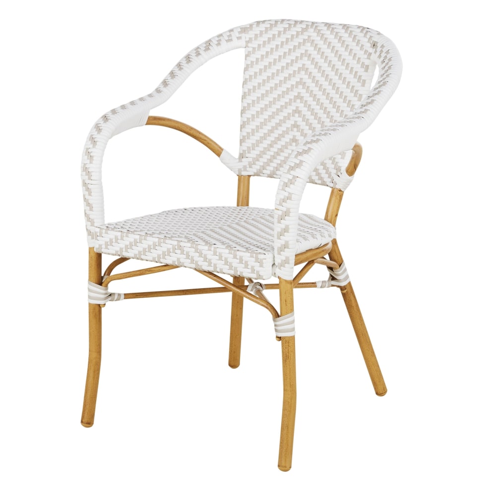 Fauteuil de jardin professionnel en résine blanche/beige
