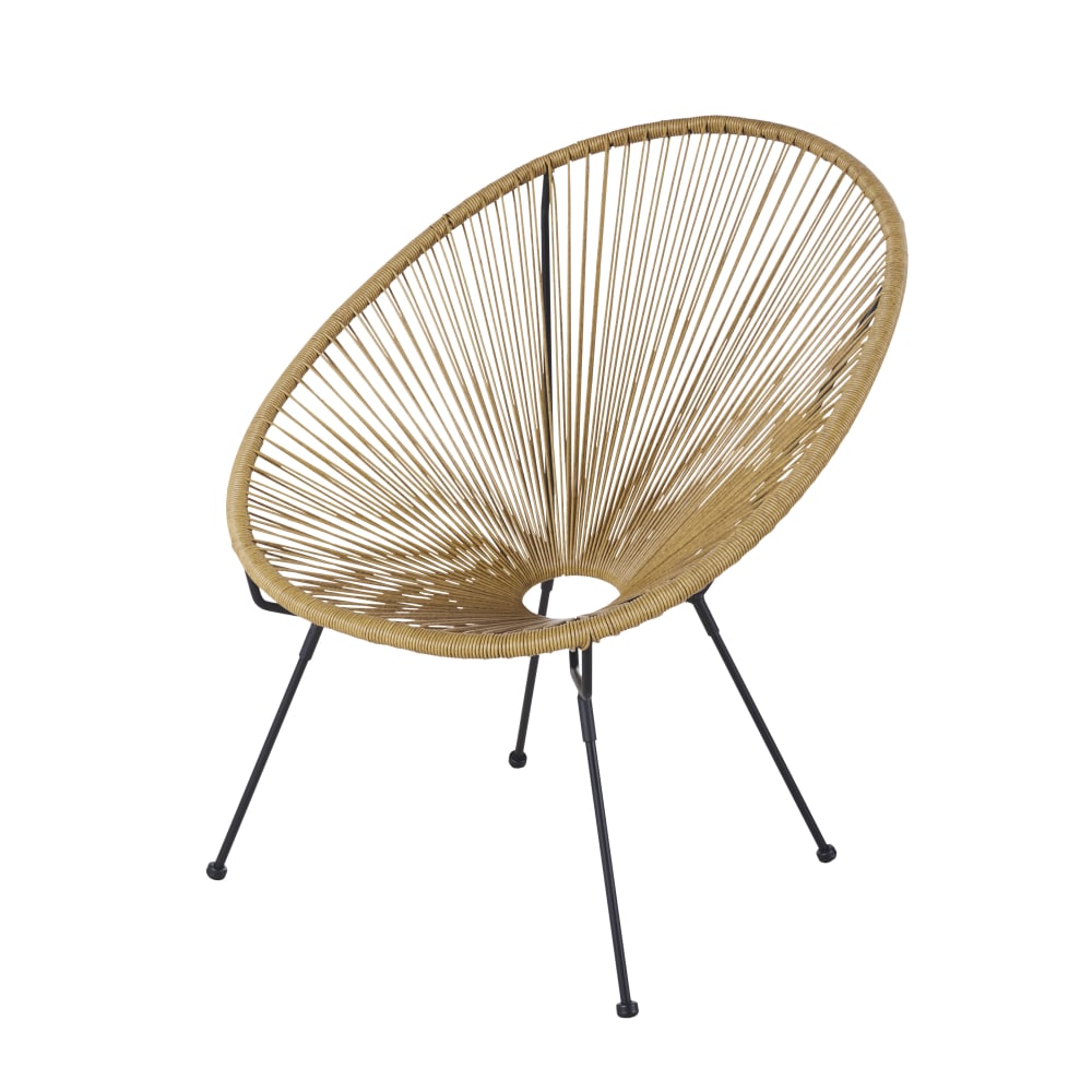 Fauteuil de jardin rond en résine recyclée imitation rotin Fauteuil de jardin rond en résine recyclée imitation rotin