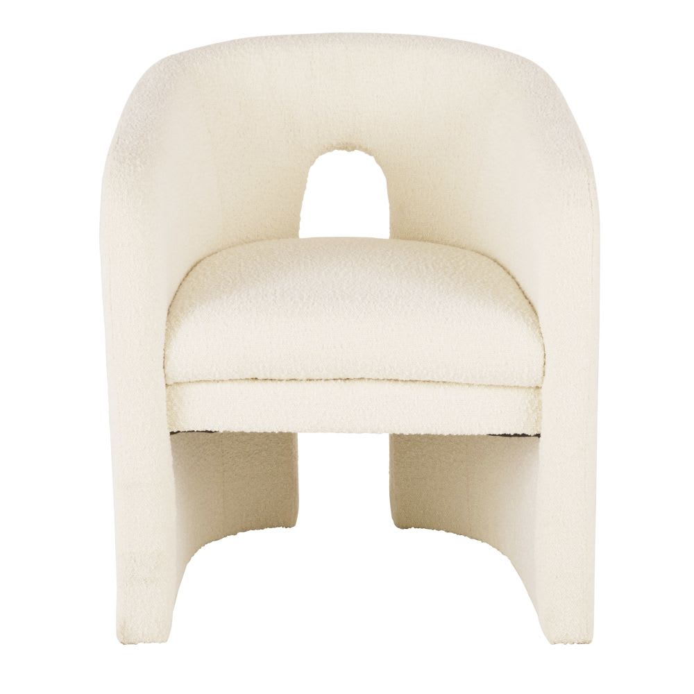 Fauteuil de table bouclettes blanches