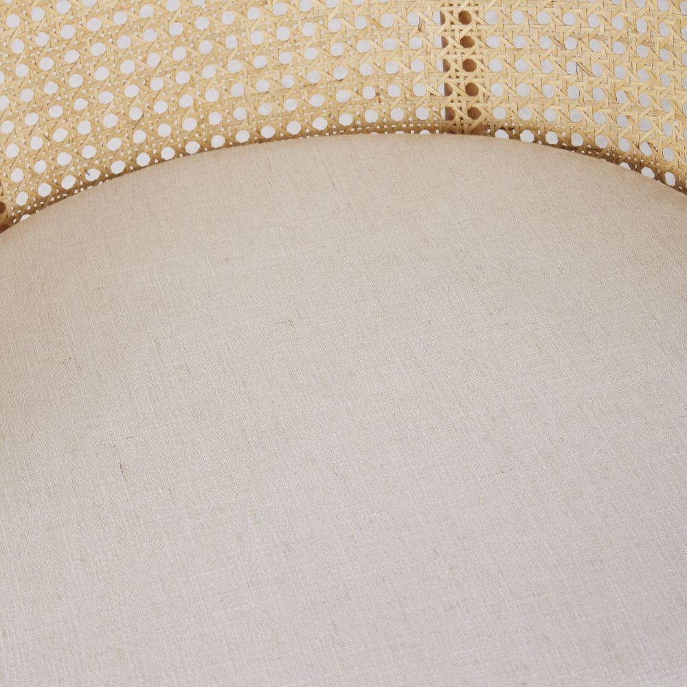 Fauteuil de table écru et cannage en rotin — vue 4