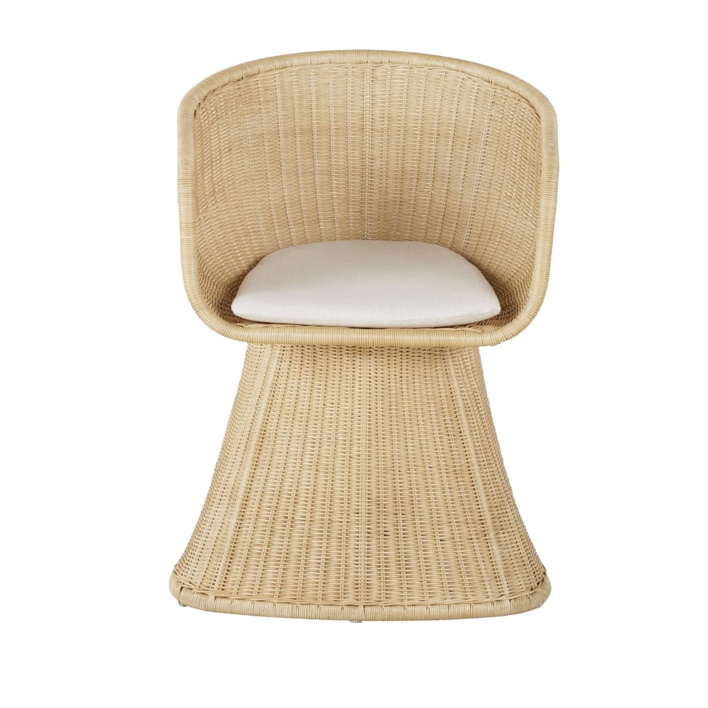 Fauteuil de table en rotin et coton ivoire - Maisons du Monde