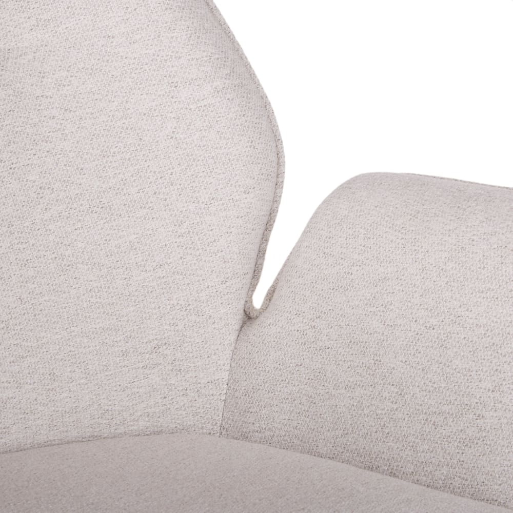 Fauteuil de table en tissu polyester recyclé gris clair et acier noir — vue 4