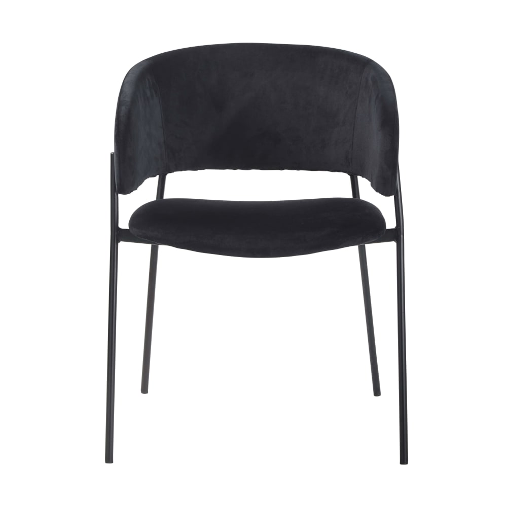 Fauteuil de table en velours noir — vue 3