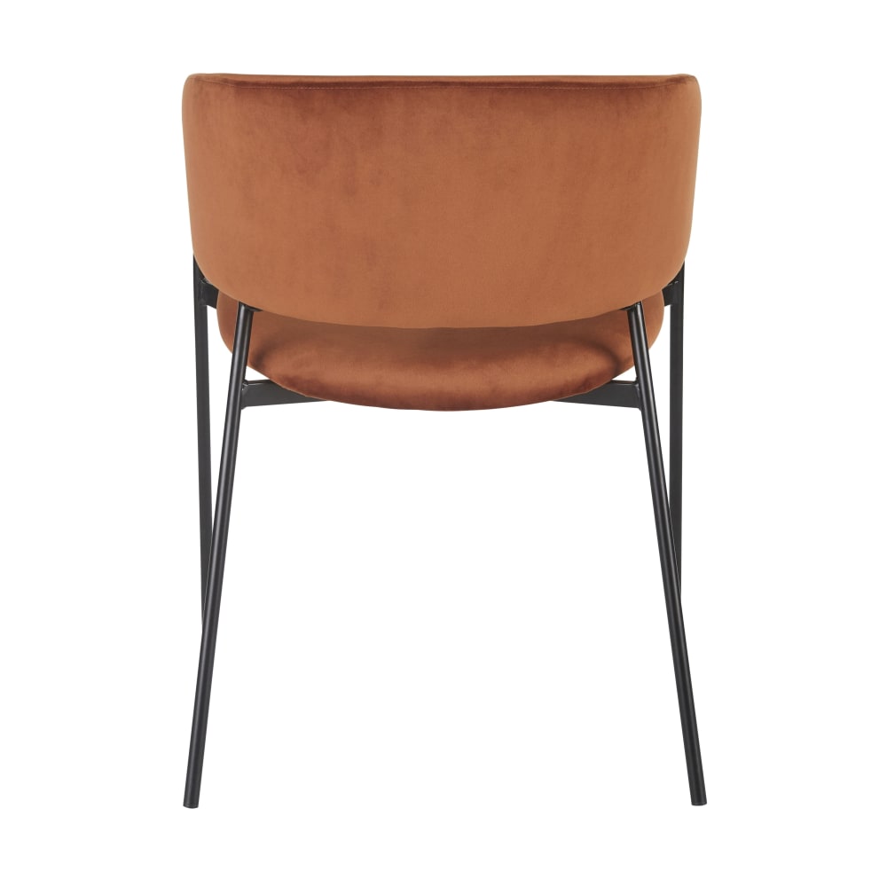 Fauteuil de table en velours orange écureuil — vue 4