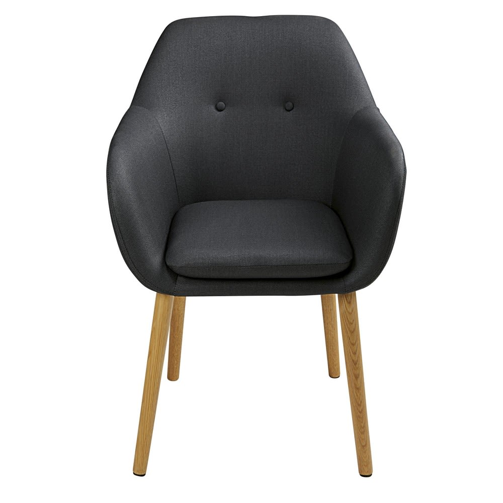 Fauteuil de table vintage gris anthracite - Maisons du Monde