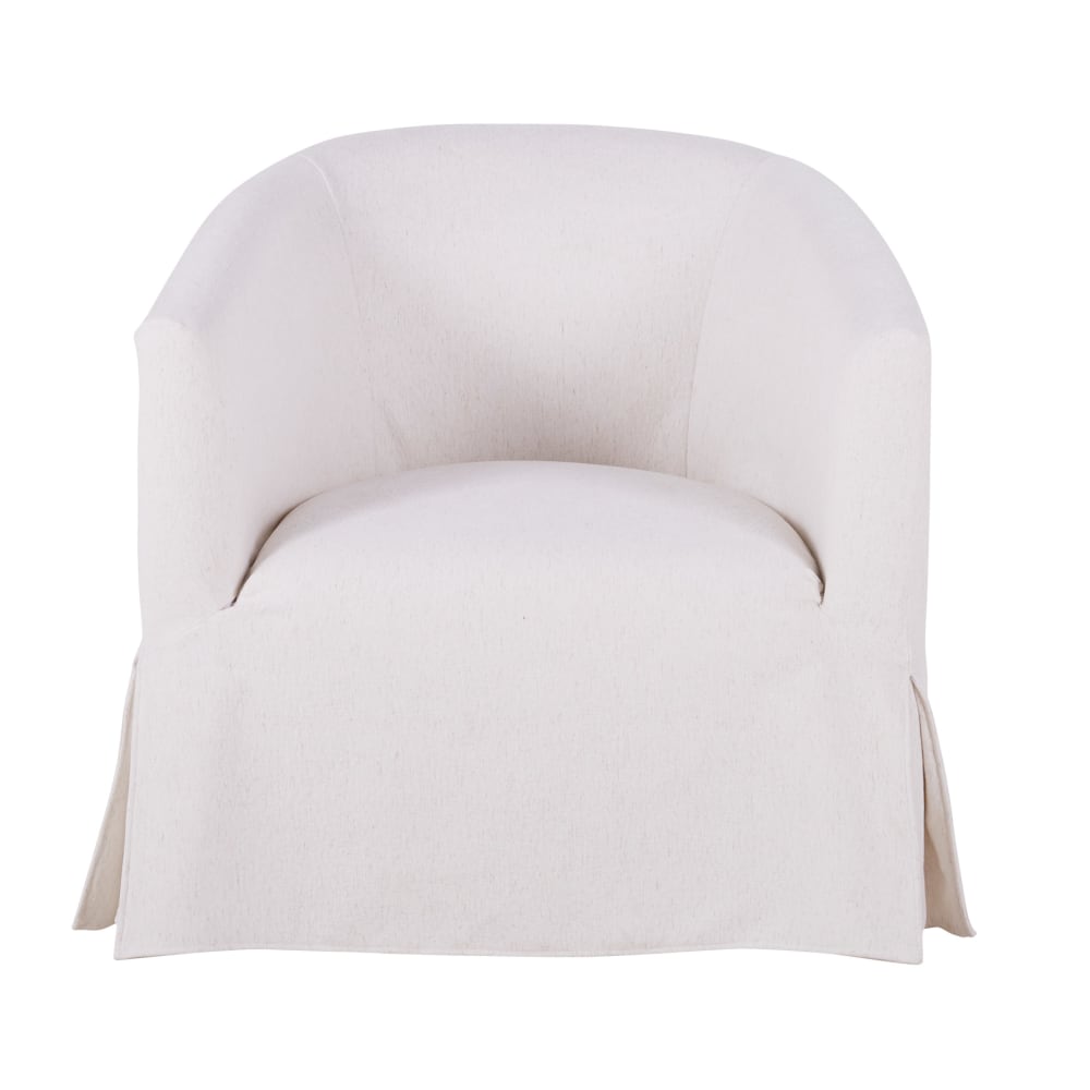 Fauteuil déhoussable en textile effet lin écru - Maisons du Monde