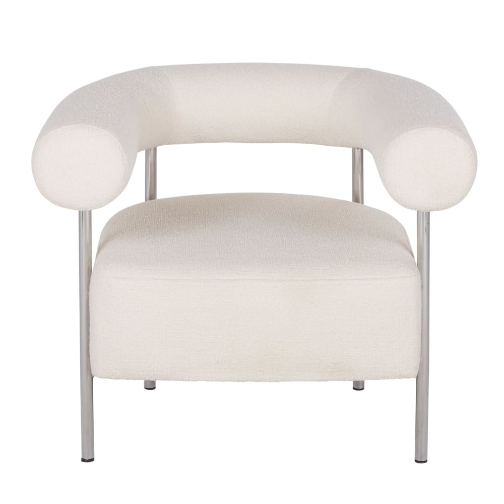 Fauteuil écru et acier chromé - Maisons du Monde