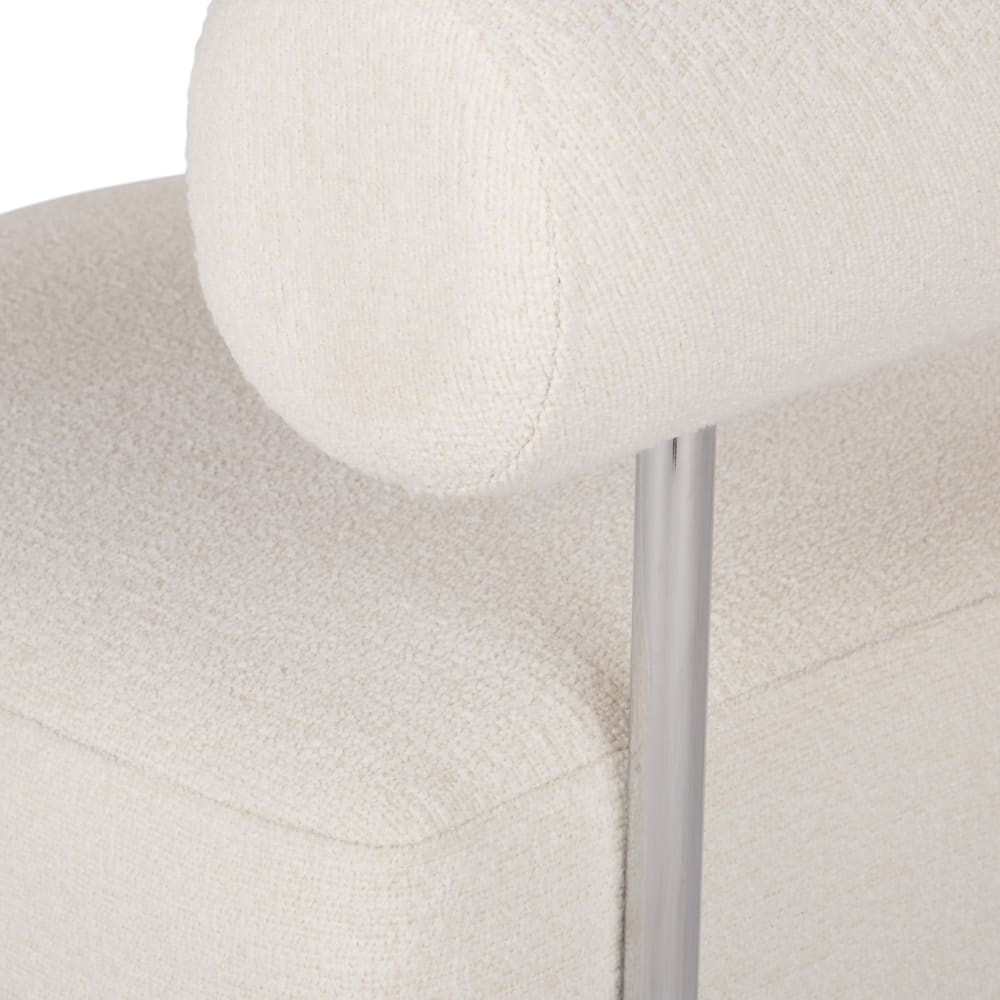 Fauteuil écru et acier chromé — vue 4