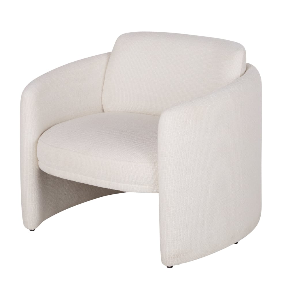 Fauteuil en tissu polyester tramé beige