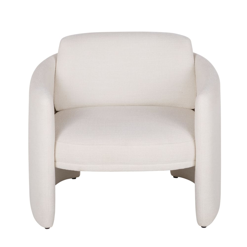 Fauteuil en tissu polyester tramé beige — vue 3
