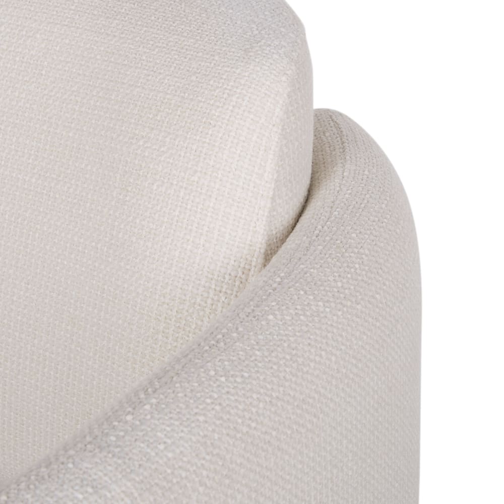 Fauteuil en tissu polyester tramé beige — vue 4