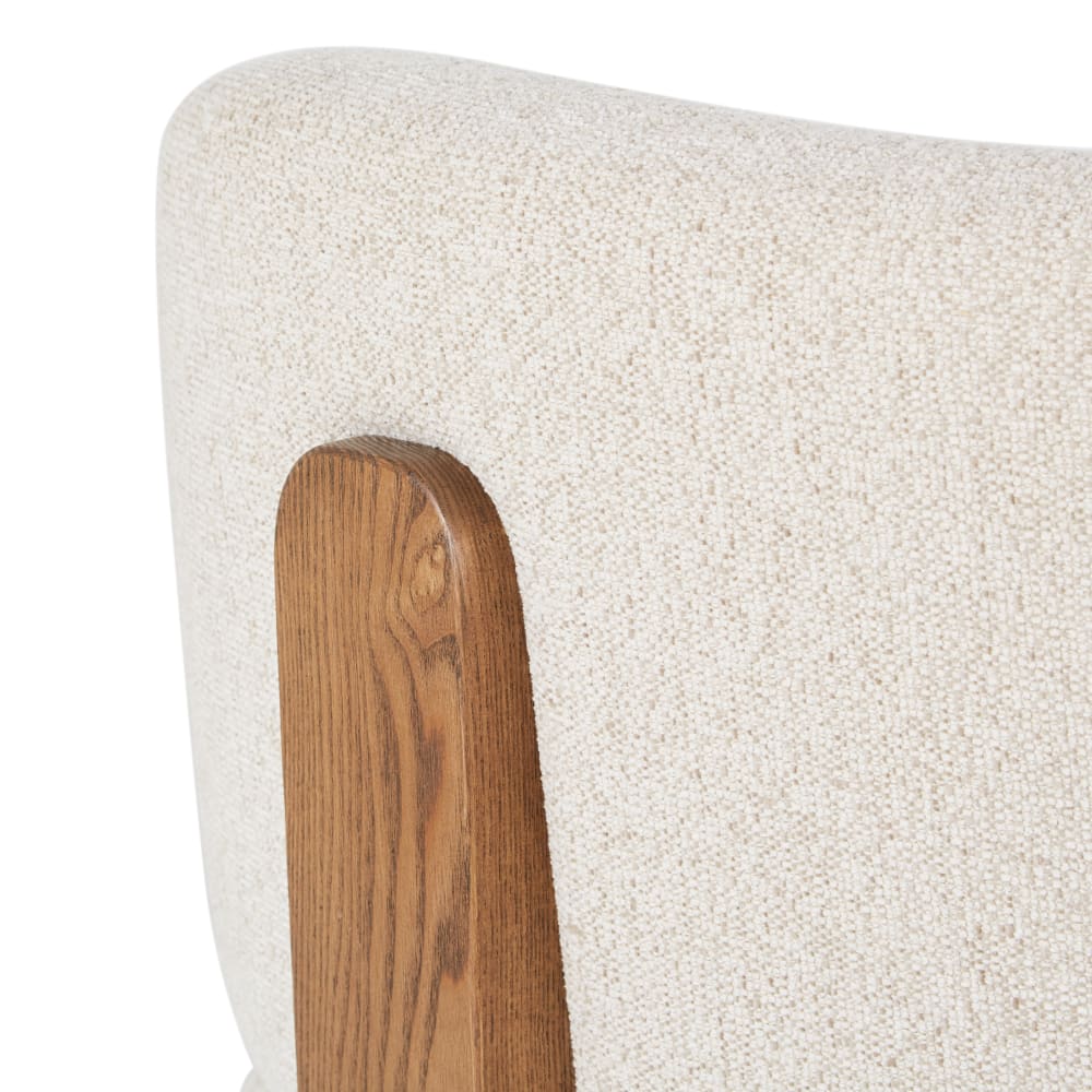 Fauteuil en tissu polyestertramé beige — vue 4