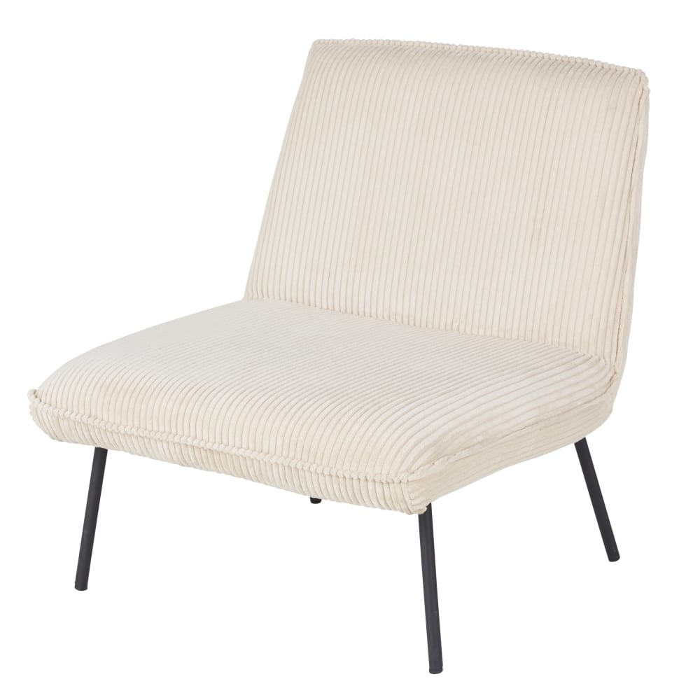 Fauteuil en velours côtelé beige — Beyit