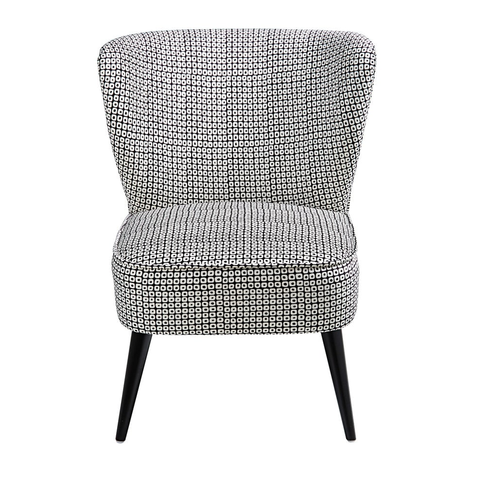 Fauteuil en velours motifs noirs et blancs - Maisons du Monde