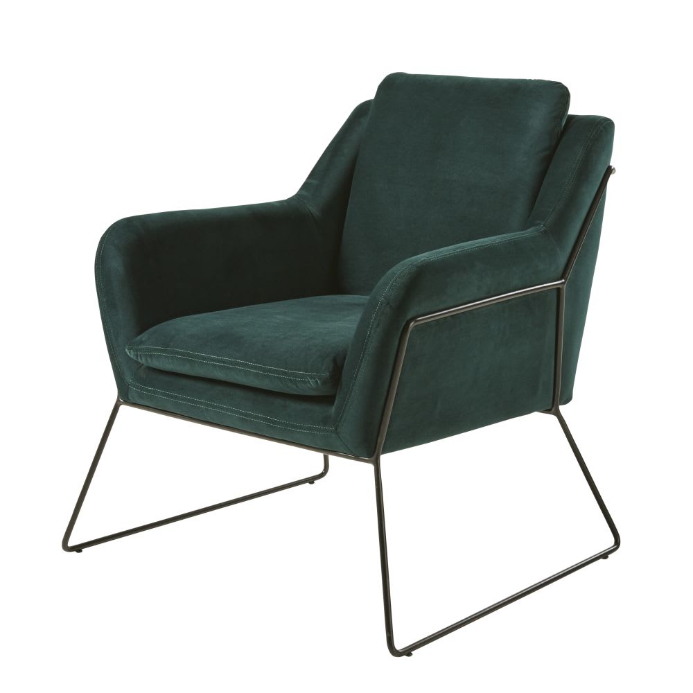 Fauteuil en velours Jasper - Vert