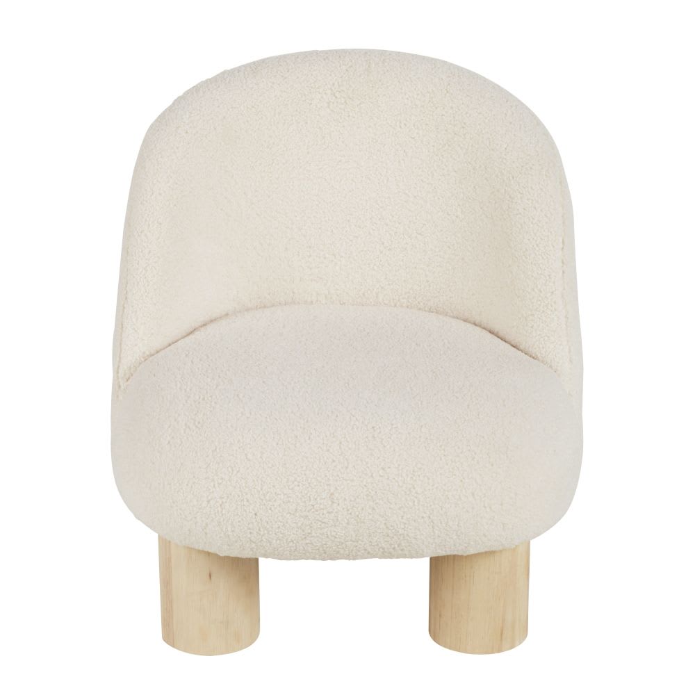 Fauteuil enfant à bouclettes écrues