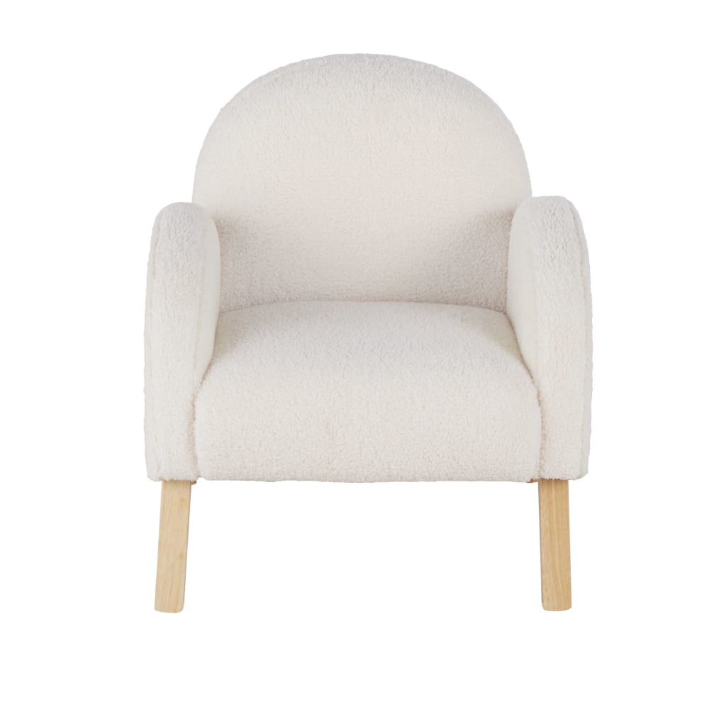 Fauteuil enfant en tissu bouclettes recyclé crème