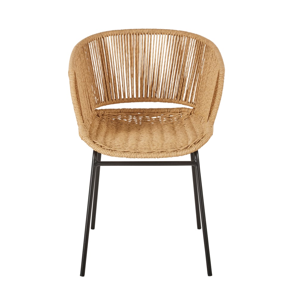 Fauteuil professionnel en acier noir et résine beige - Maisons du Monde