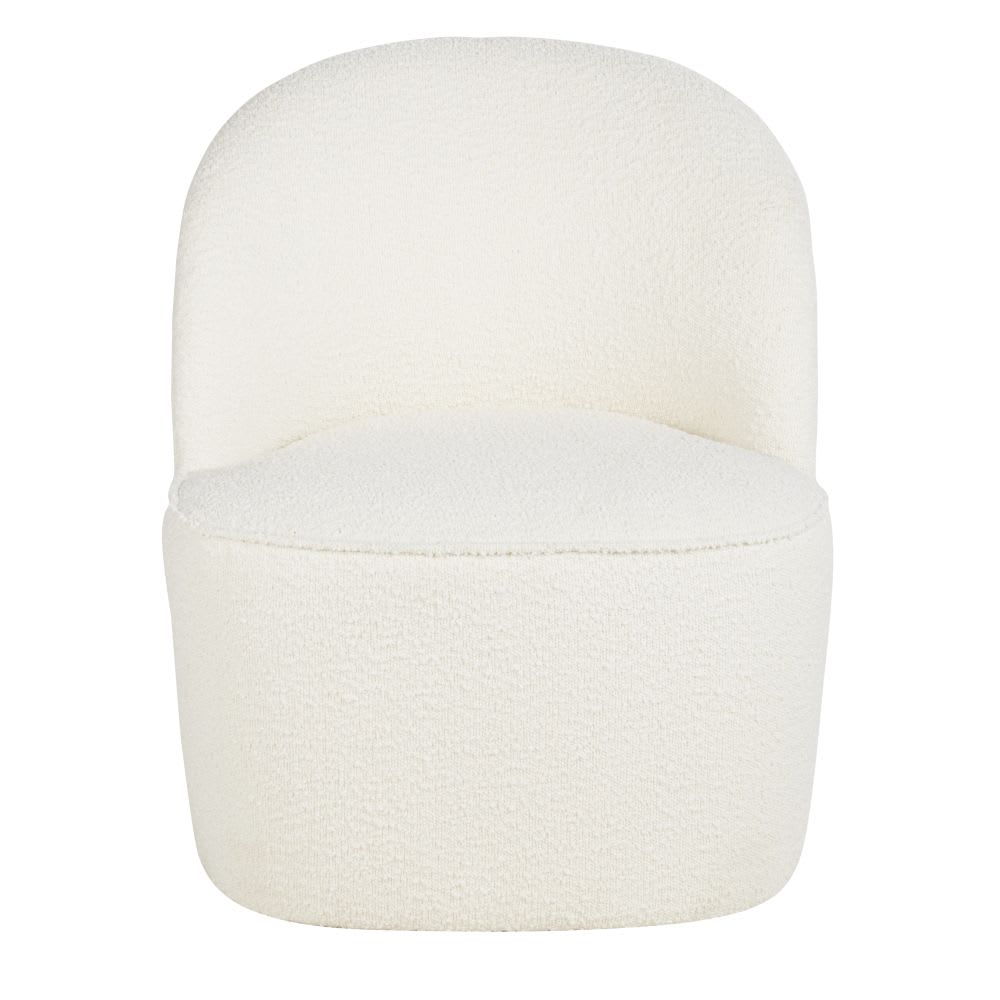 Fauteuil professionnel en tissu recyclé à bouclettes blanc cassé - Maisons du Monde