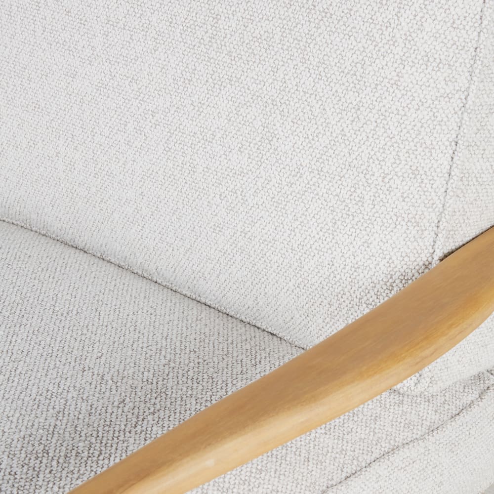 Fauteuil rocking chair en bois d'acacia coussins en polyester recyclé gris chiné — vue 4
