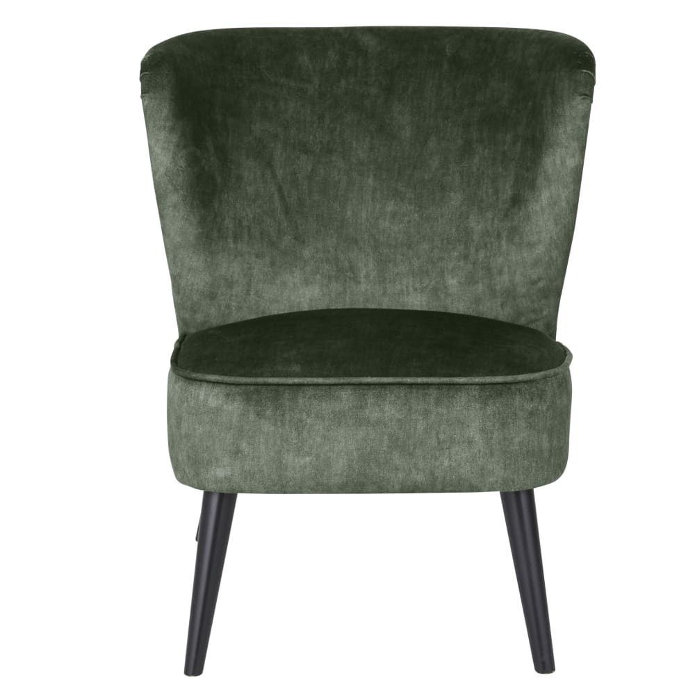Fauteuil vintage en velours recyclé vert — vue 3