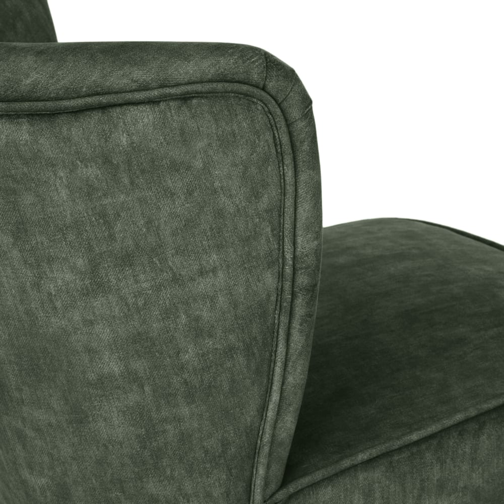 Fauteuil vintage en velours recyclé vert — vue 4