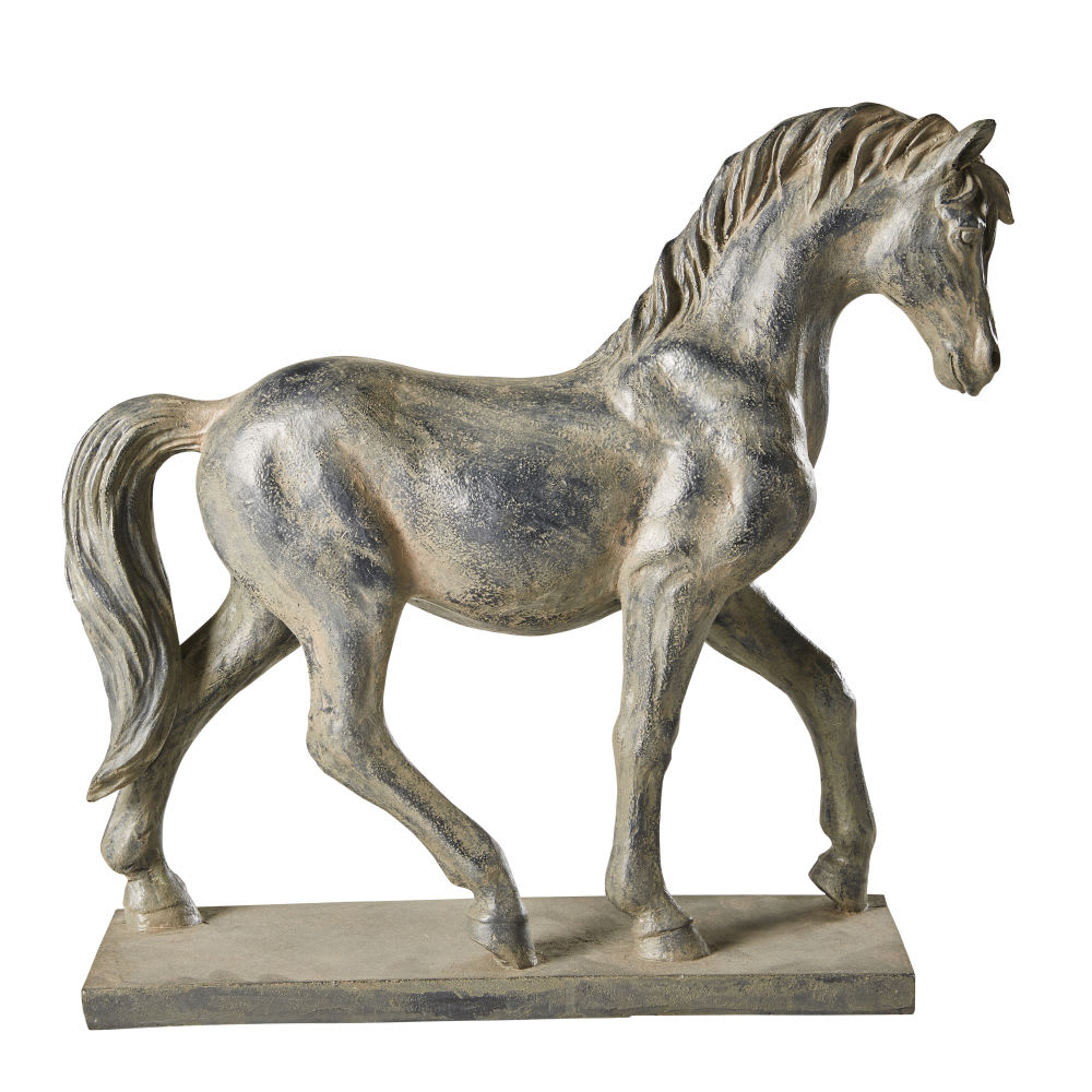 Figur Pferd, schwarz in Antikoptik H40 - Maisons Du Monde