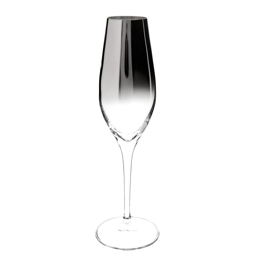 Flûte en verre transparent effet chromé