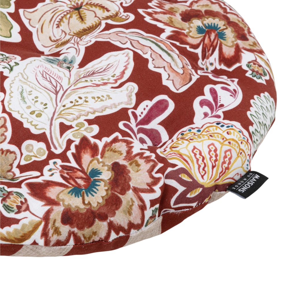 Galette de chaise en coton biologique imprimé multicolore D40 — vue 4