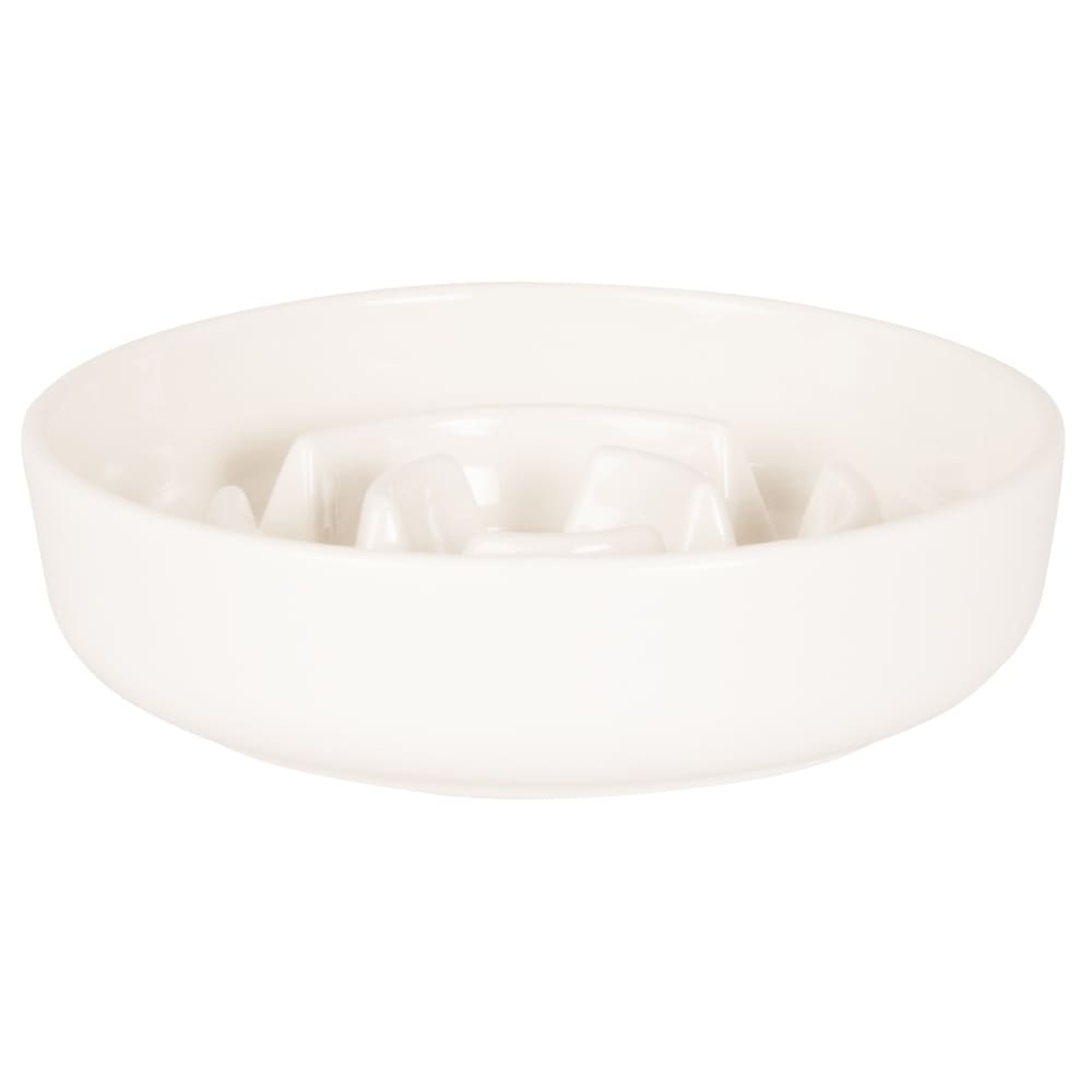 Gamelle anti-glouton pour chat en argile écrue
