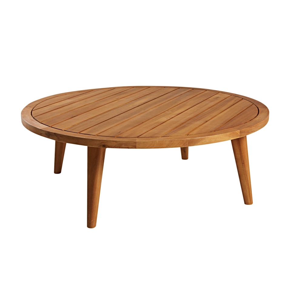 Garten-Couchtisch rund aus massivem Akazienholz 100 cm - Maisons
