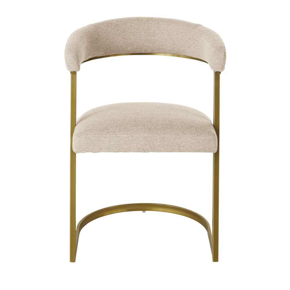 Gemengd ecrue fauteuil met messingkleurig metaal - Maisons Du Monde