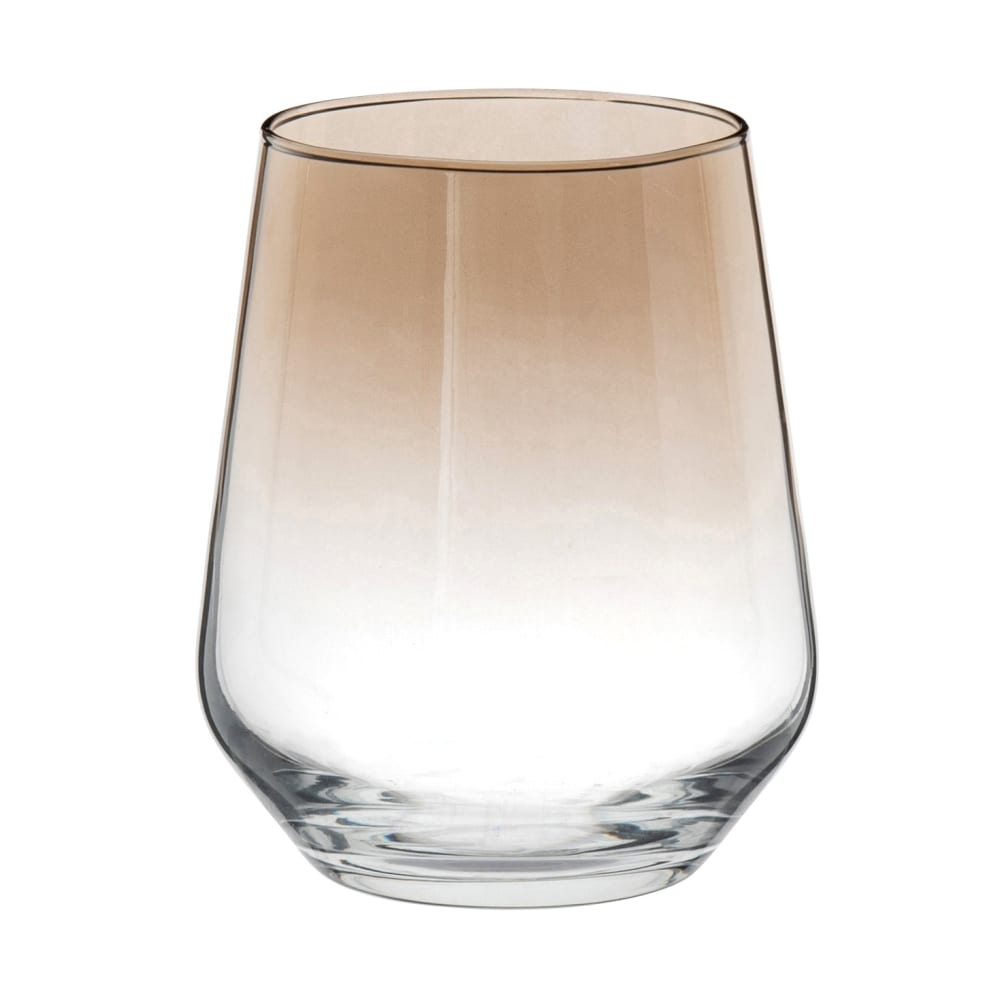 Gobelet en verre dégradé transparent et ambre brillant Gobelet en verre dégradé transparent et ambre brillant