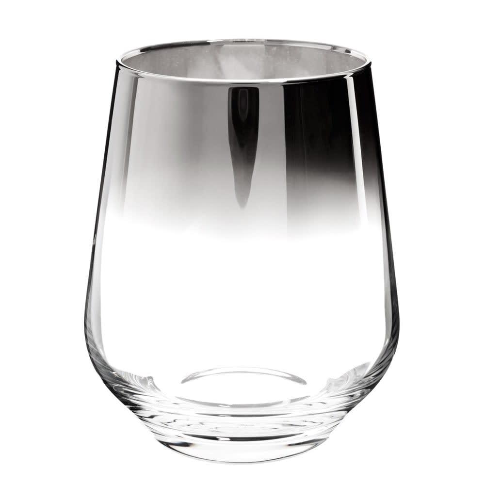 Gobelet en verre effet chromé et transparent
