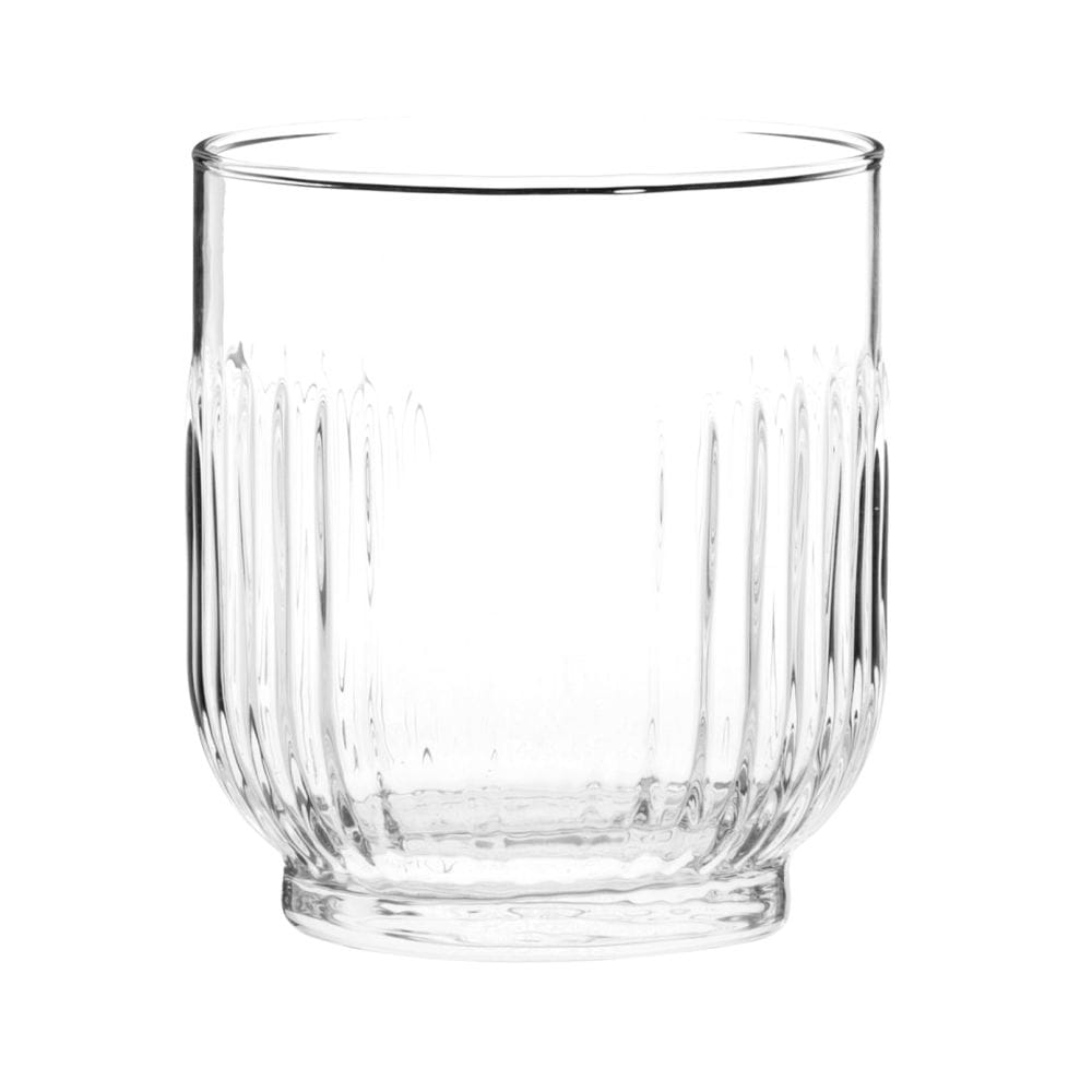Gobelet en verre strié transparent