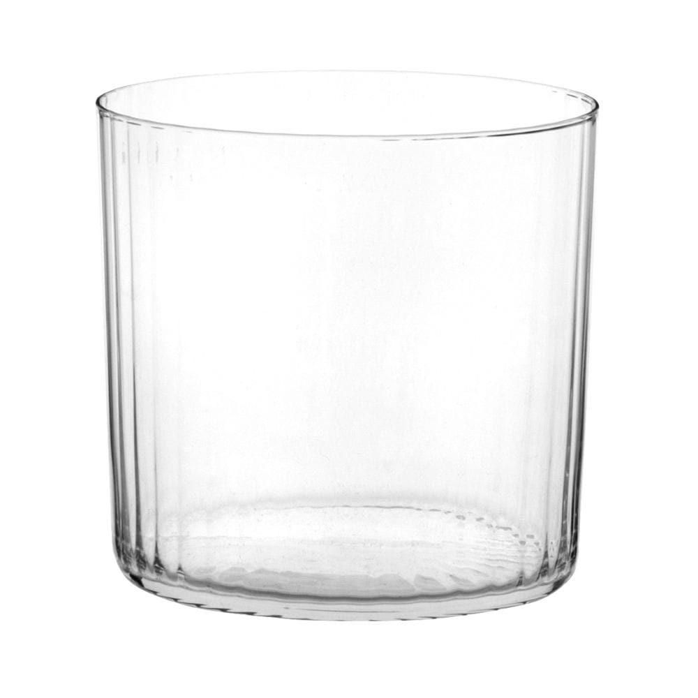 Gobelet en verre strié transparent