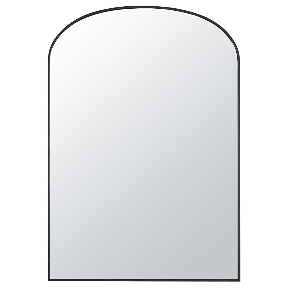 Grand miroir arche en acier noir, 118x170 cm