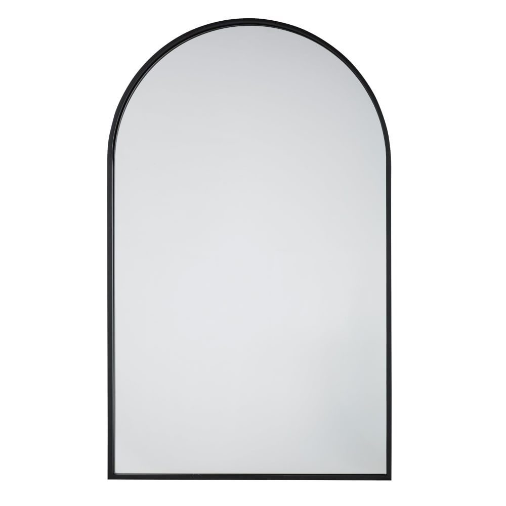 Grand miroir arche en aluminium noir, 111x179 cm