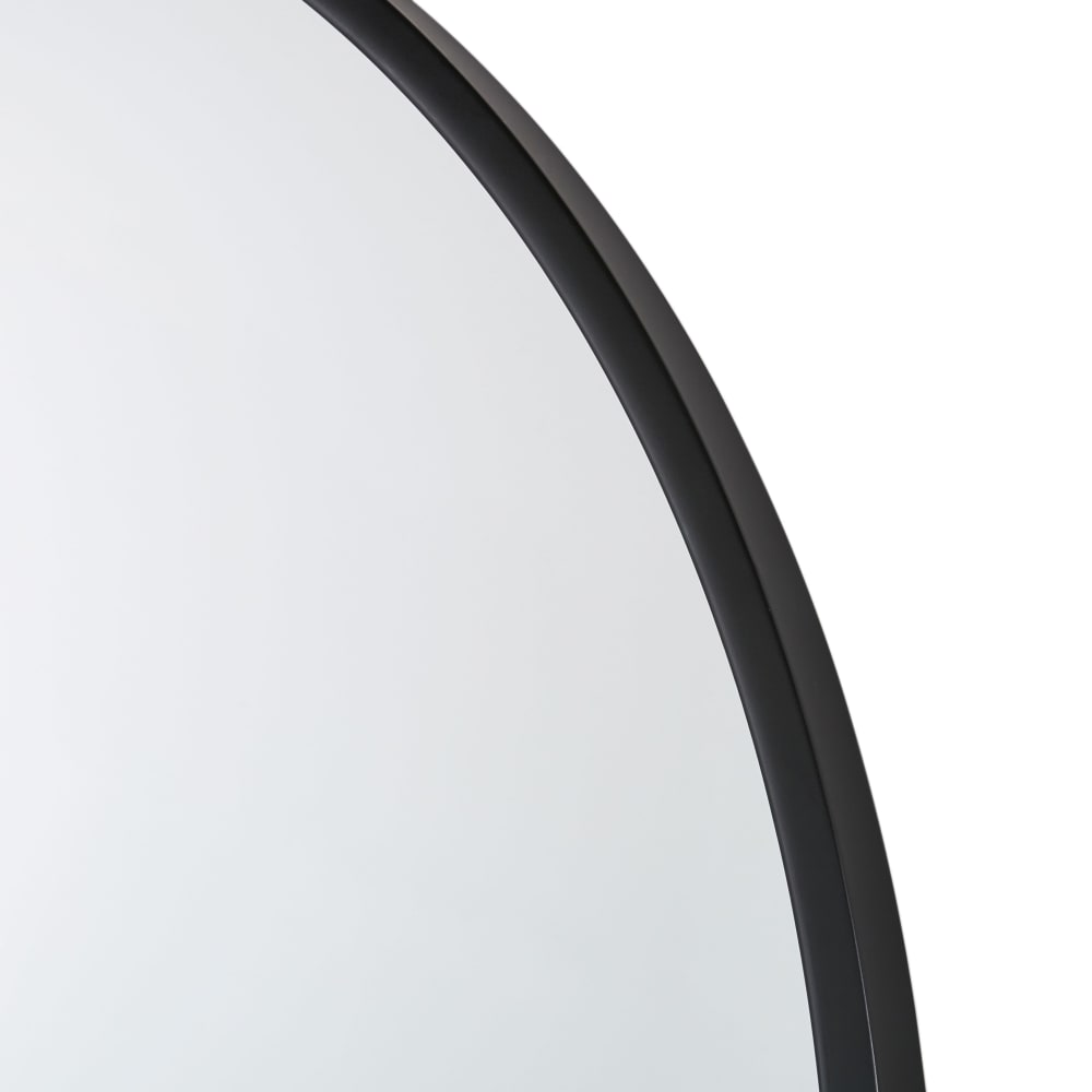 Grand miroir arche en aluminium noir, 111x179 cm