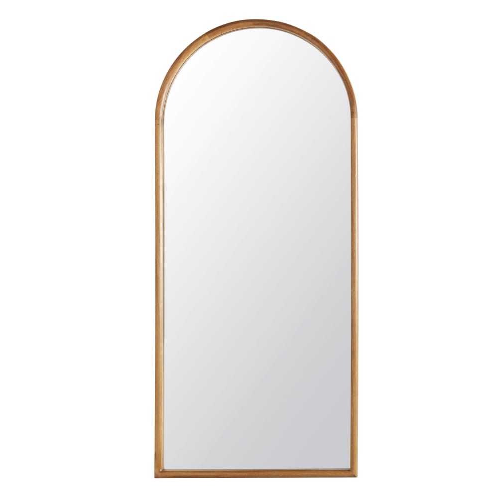 Grand miroir arche en bois de paulownia, 80x180 cm