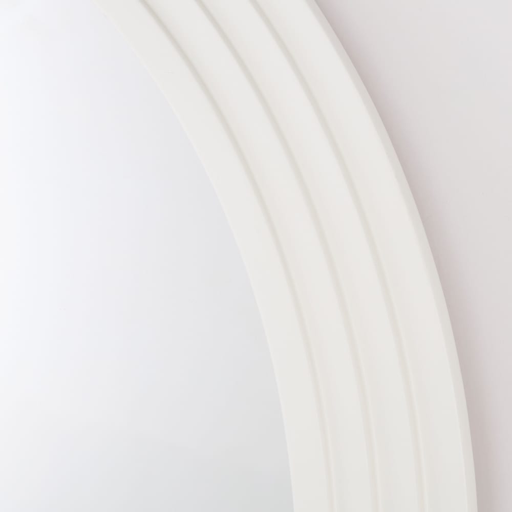 Grand miroir arche en bois de paulownia blanc, 110x179 cm