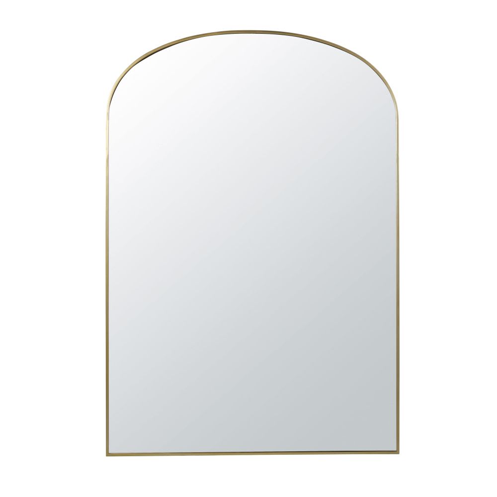 Grand miroir arche en métal doré 118x170