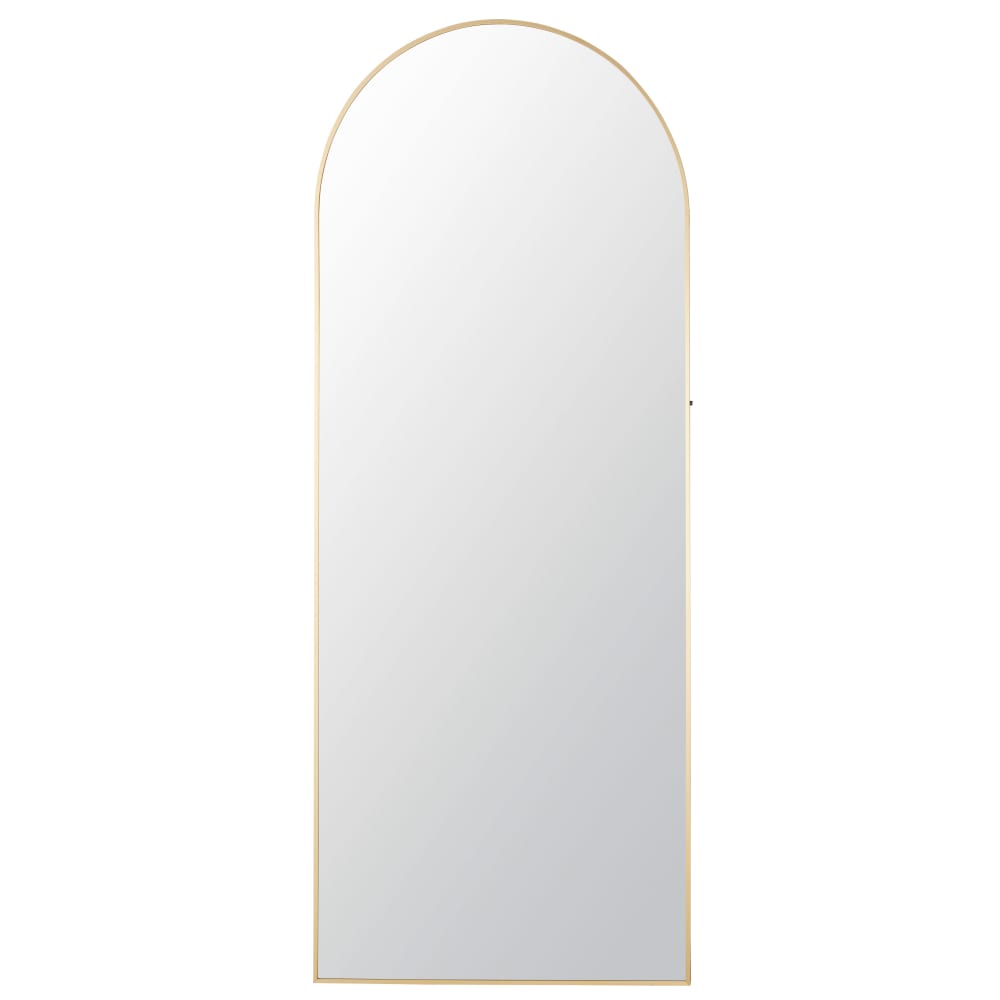 Grand miroir arche sur pied en métal doré 80x197
