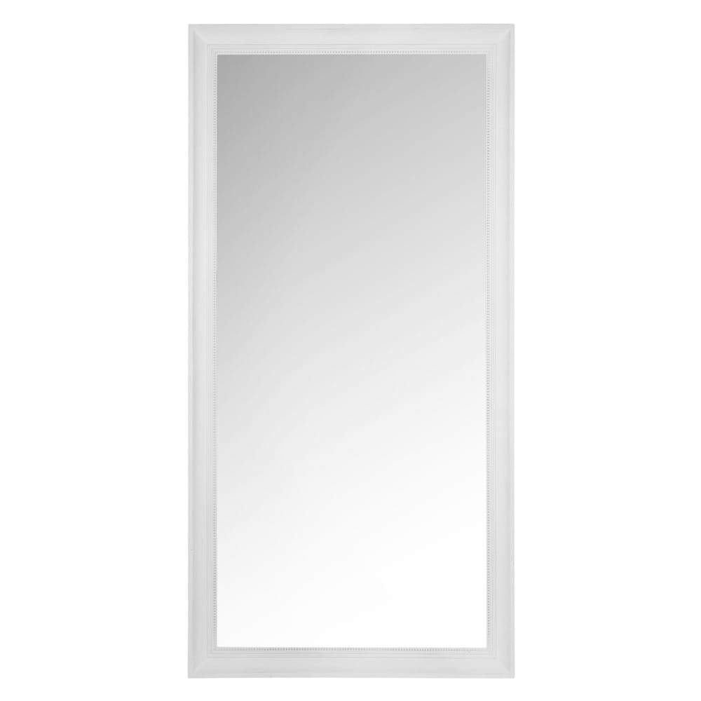 Grand miroir en bois de sapin écru, 90x180 cm