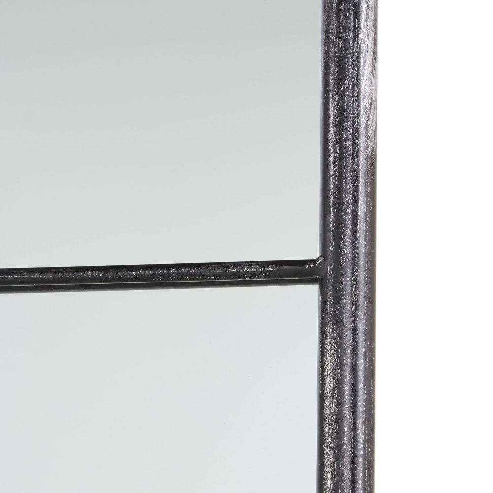 Grand miroir fenêtre arche en métal noir effet vieilli 71x180 - Maisons du Monde