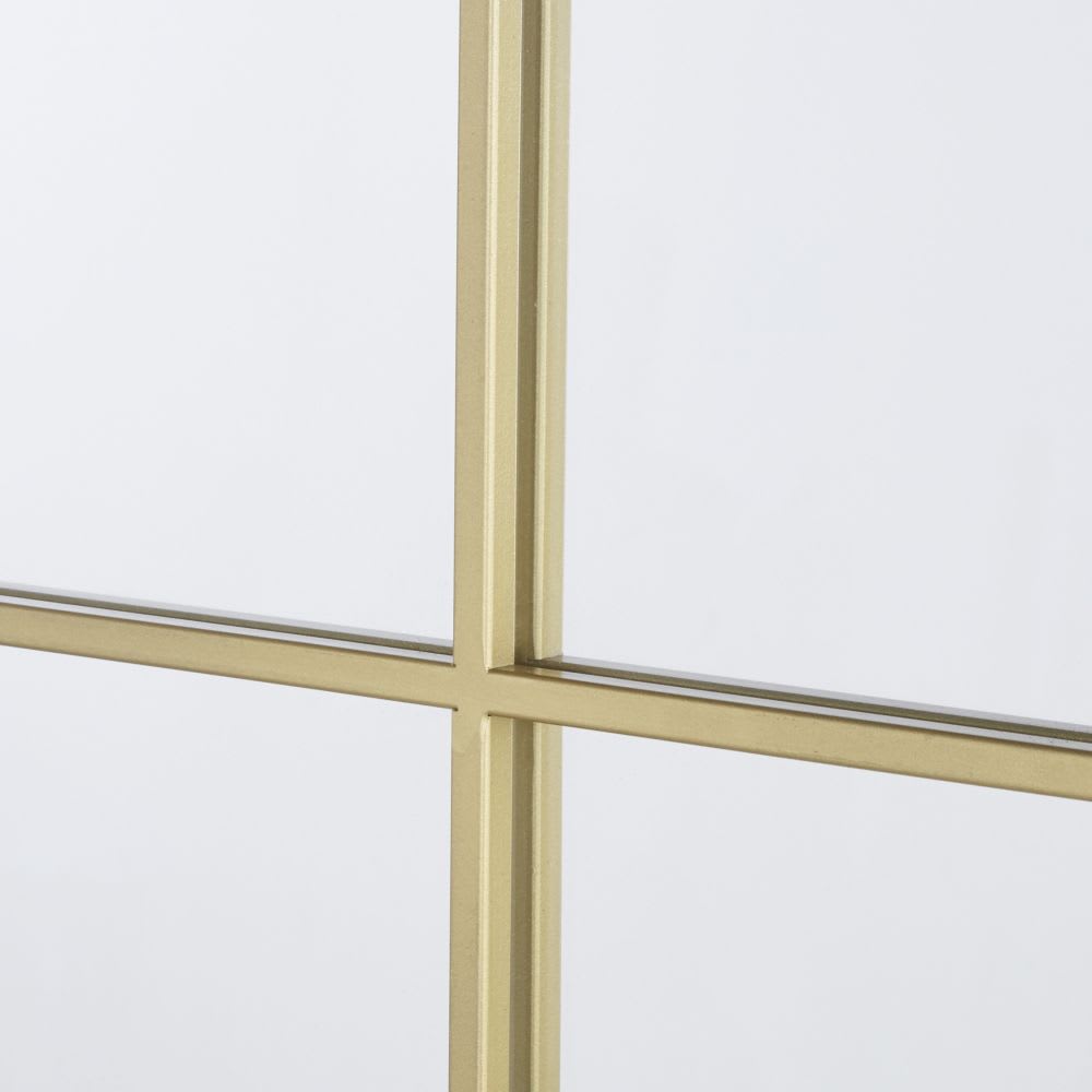 Grand miroir fenêtre rectangulaire en métal doré 109x181 - Maisons du Monde