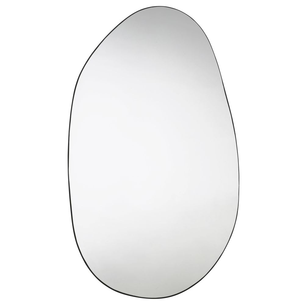 Grand miroir organique en métal noir 100x170
