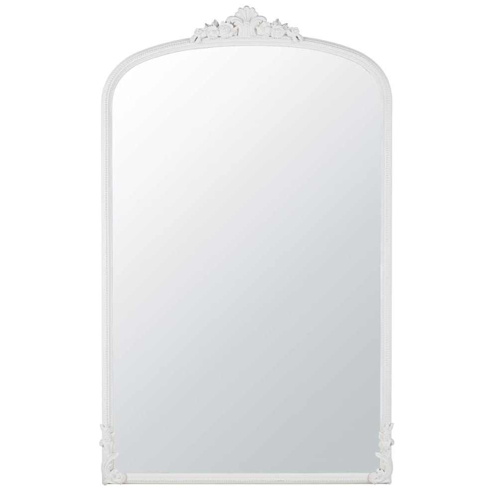 Grand miroir rectangulaire à moulures blanches, 118x194 cm
