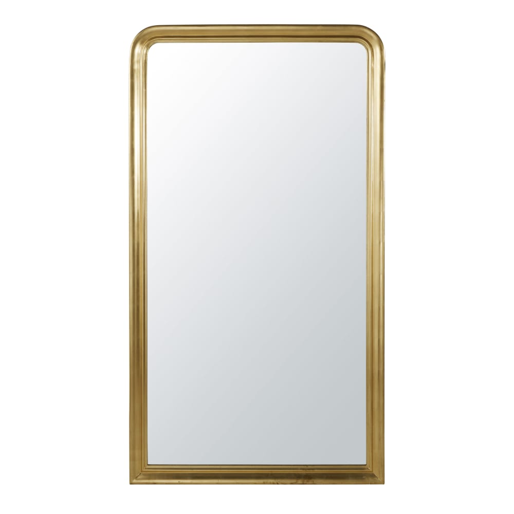 Grand miroir rectangulaire à moulures dorées, 100x180 cm