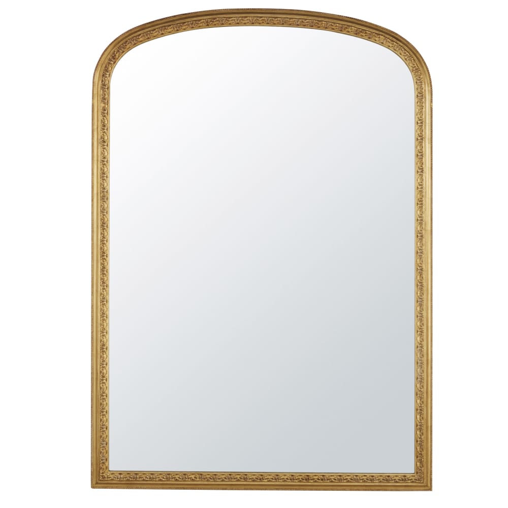 Grand miroir rectangulaire à moulures dorées 120x170